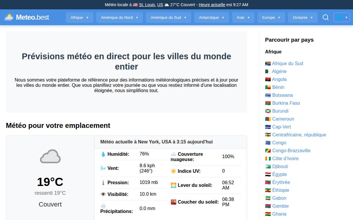 Meteo website preview