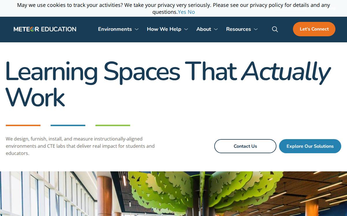 Meteor Education website preview