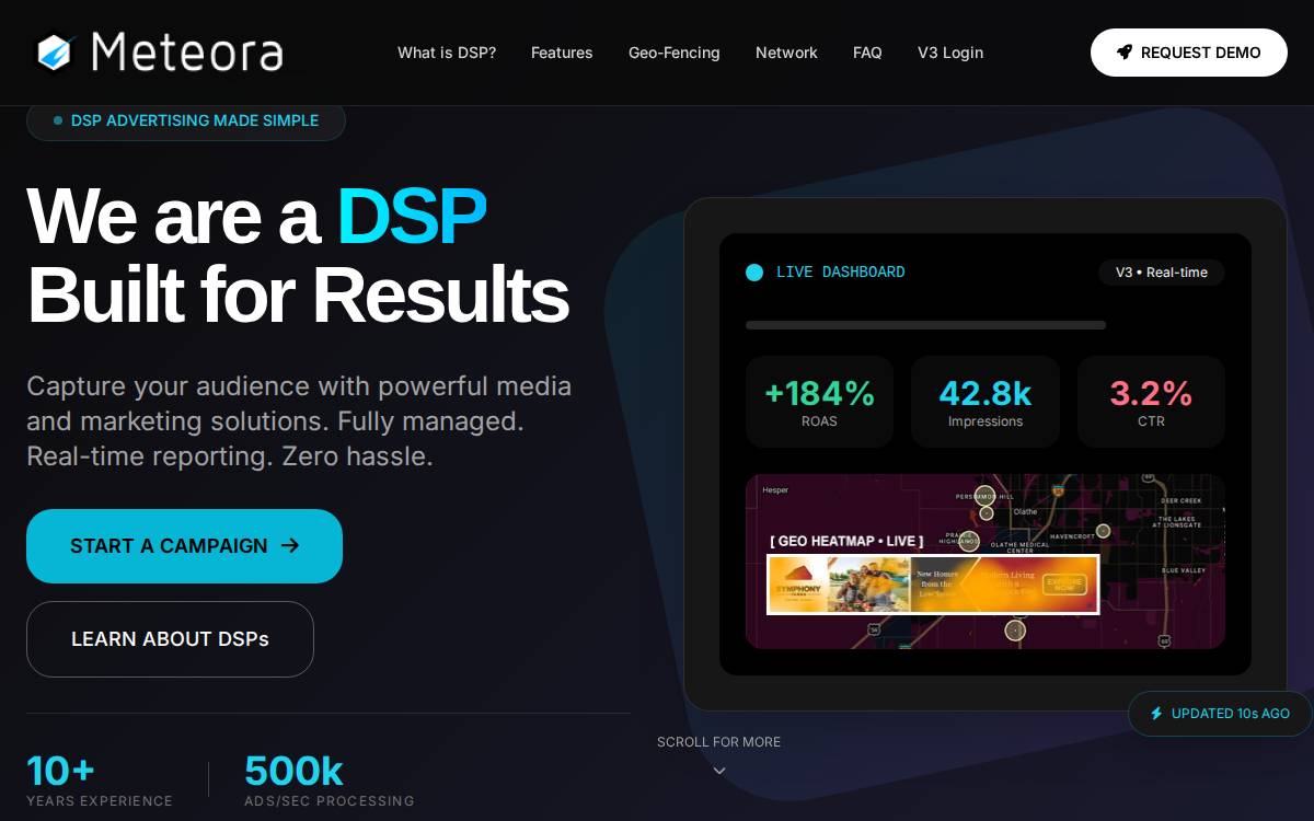Meteora website preview