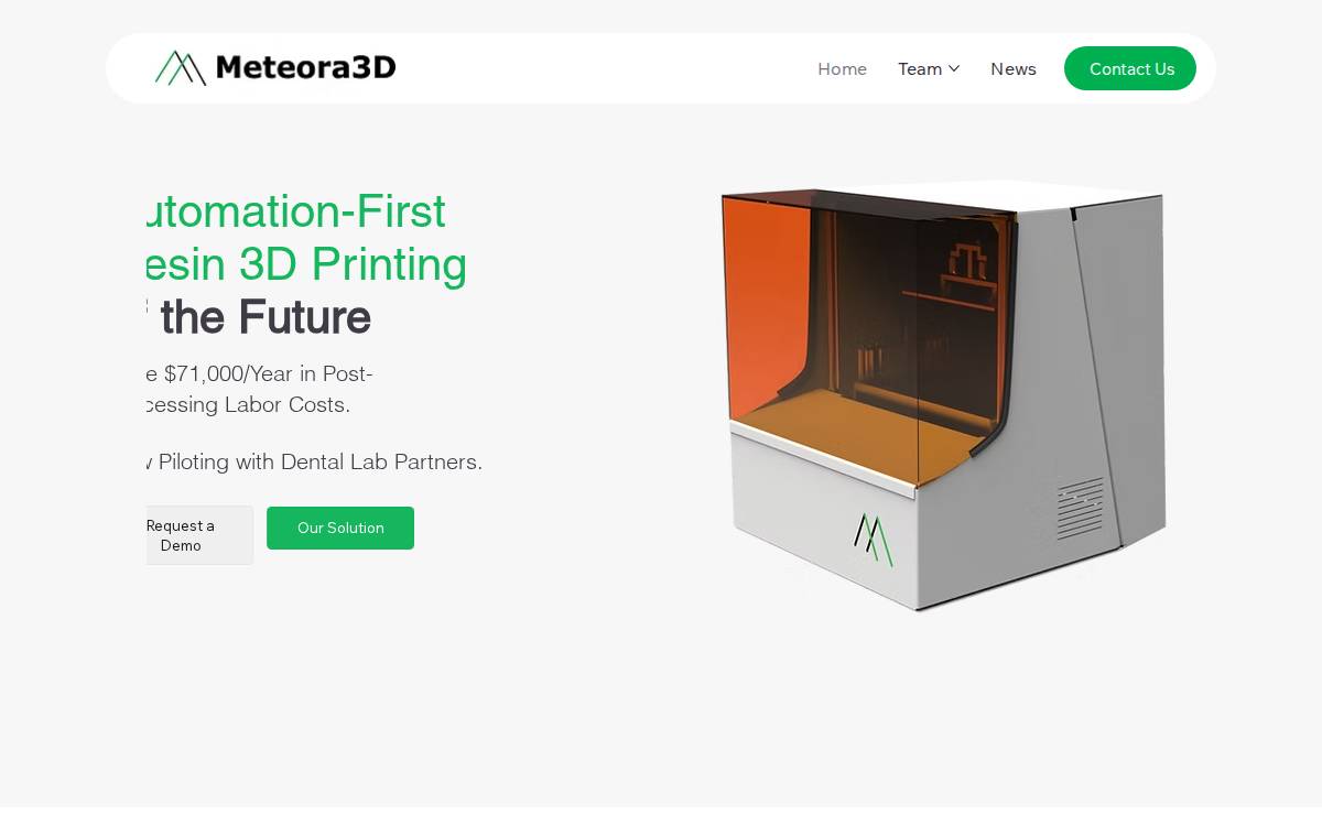 Meteora3D website preview