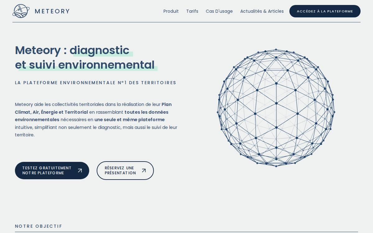Meteory website preview