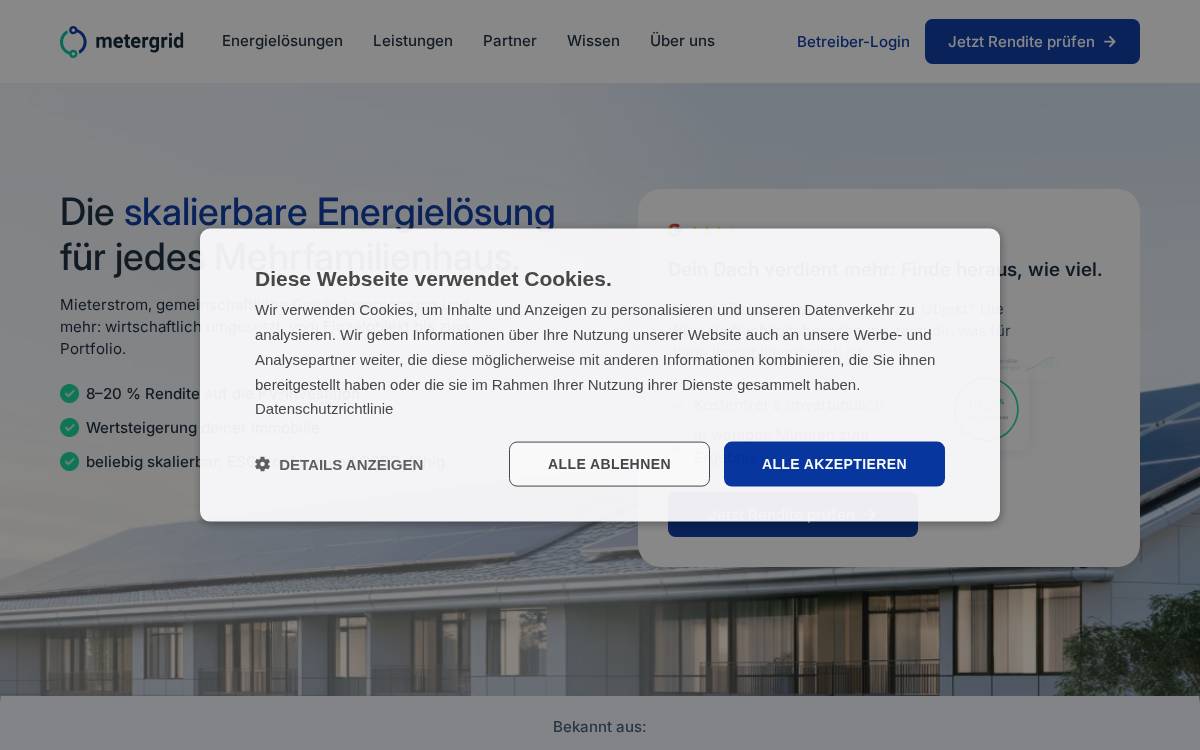 Metergrid website preview