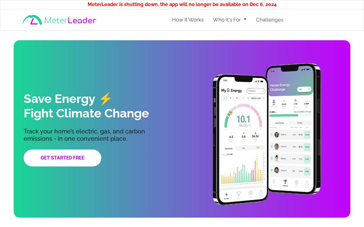 MeterLeader website preview
