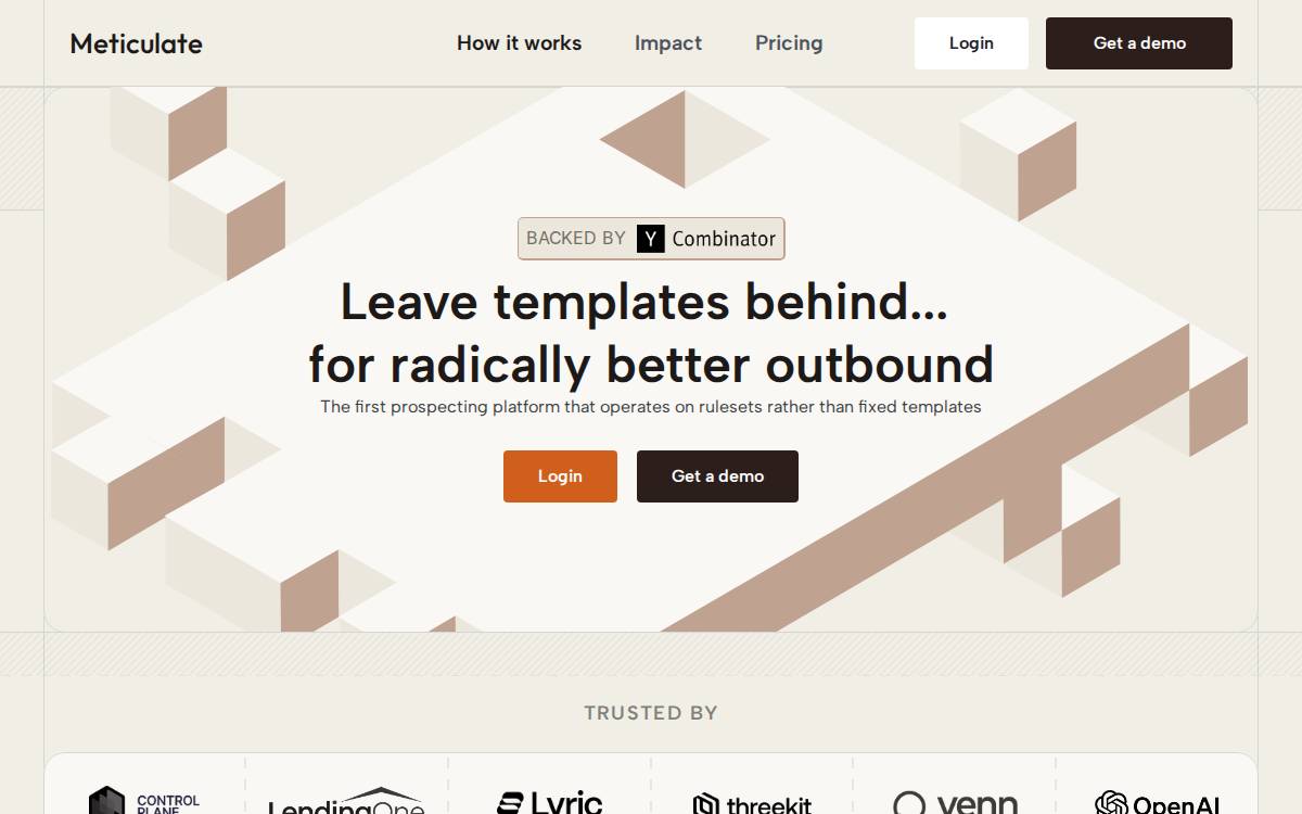 Meticulate website preview