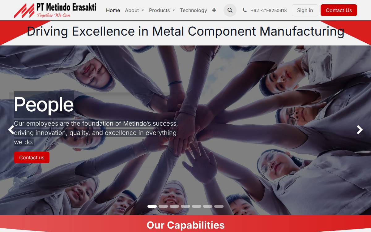 Metindo website preview
