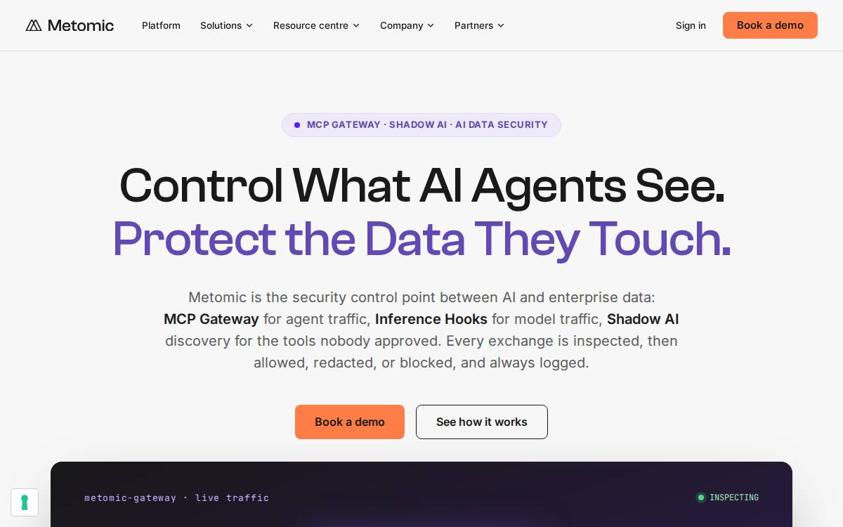 Metomic website preview