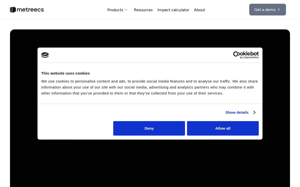 Metreecs website preview