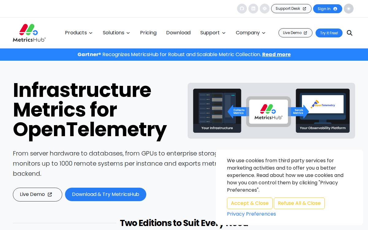 MetricsHub website preview