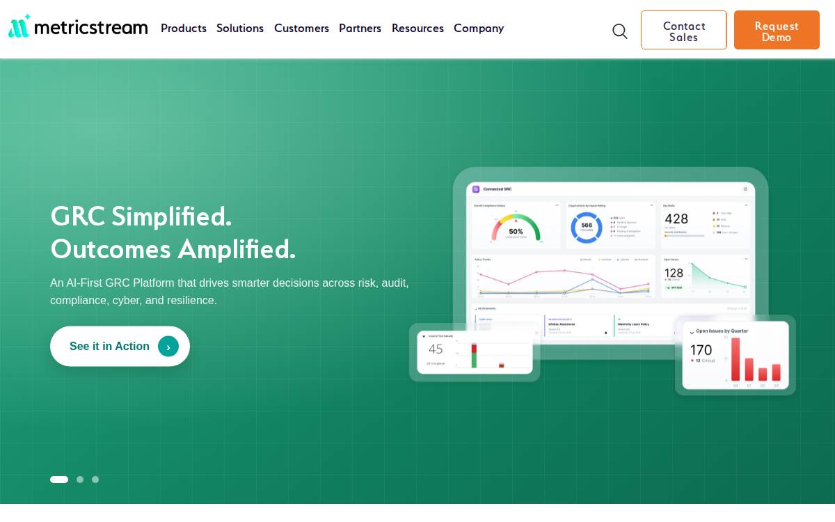 MetricStream website preview