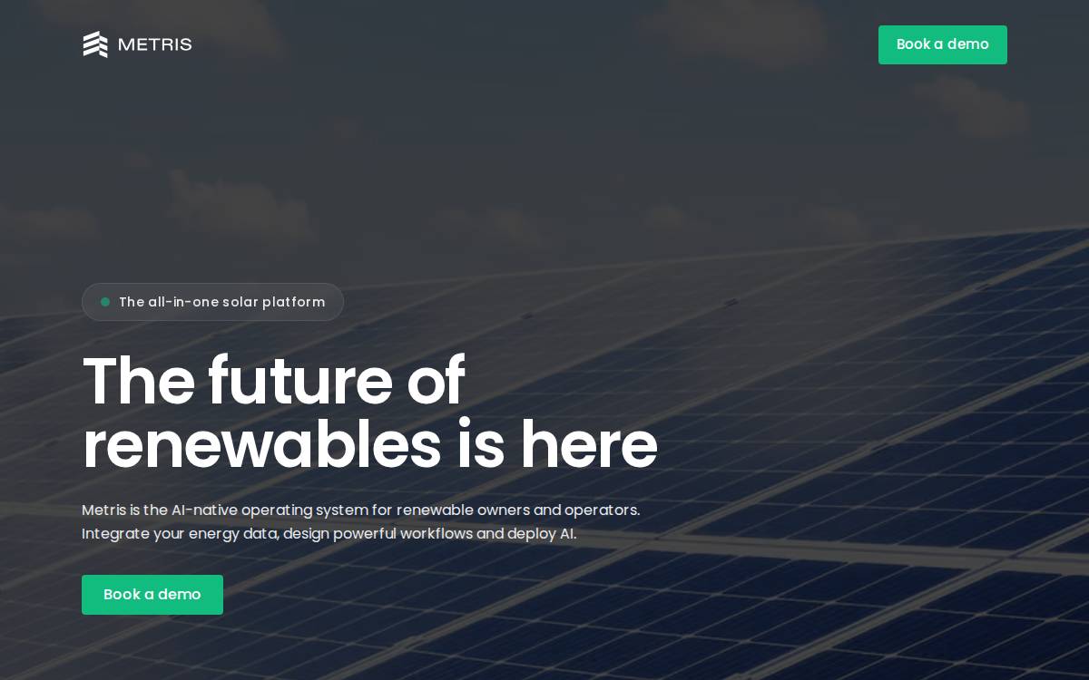 Metris website preview