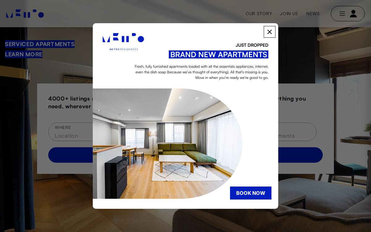 Metro Residences website preview