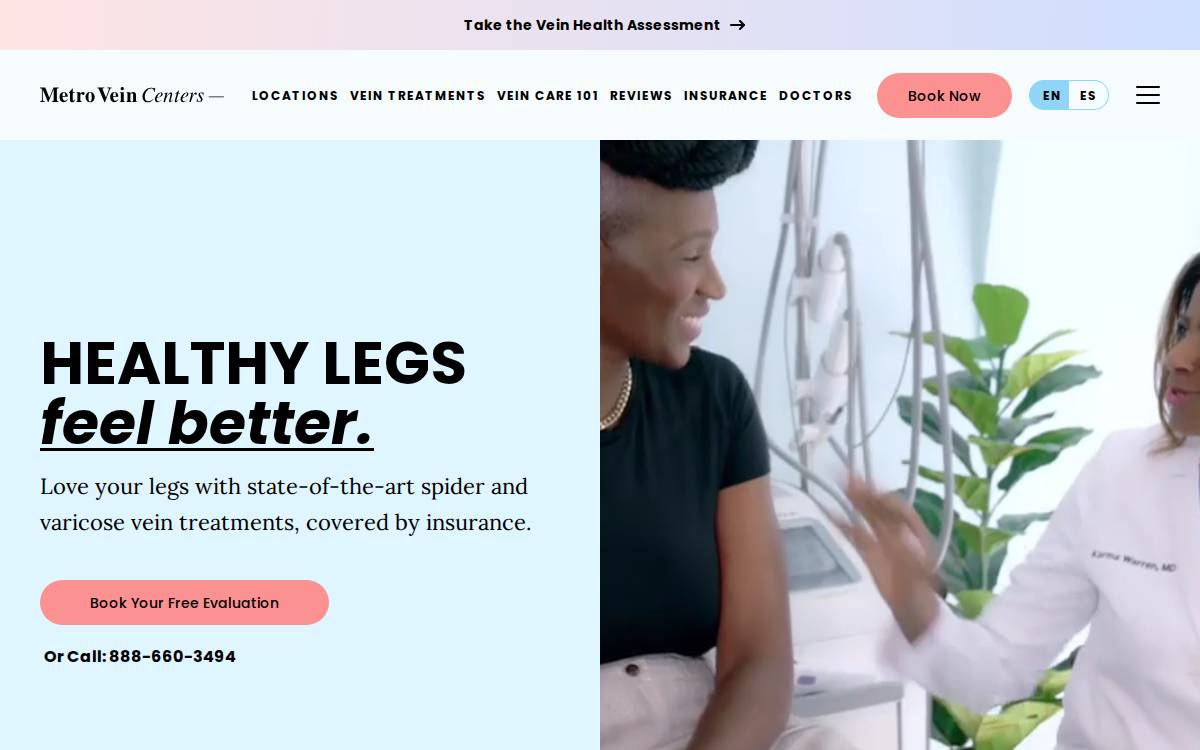 Metro Vein Centers website preview