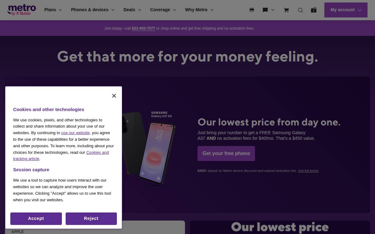 MetroPCS website preview