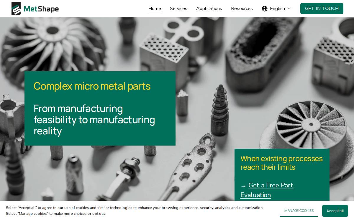 MetShape website preview