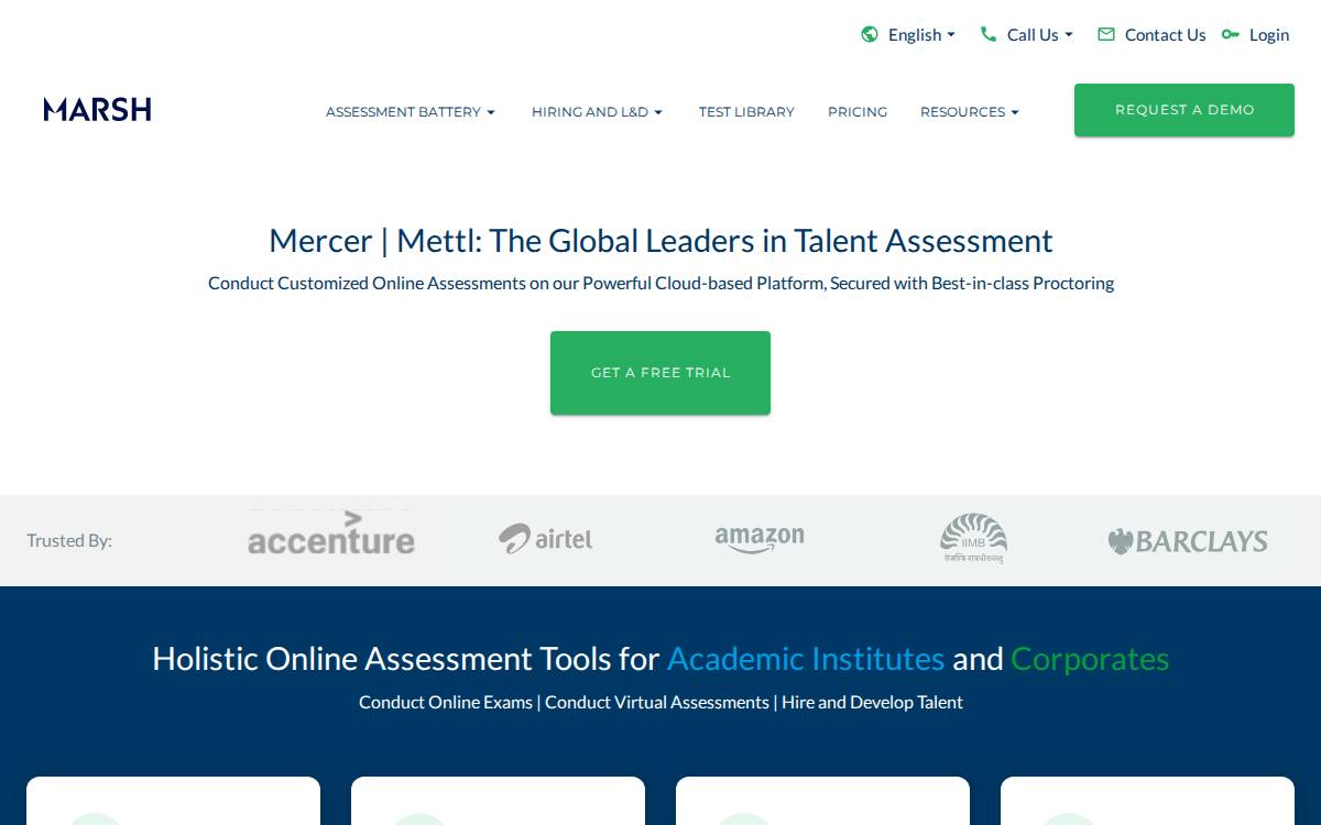 Mettl website preview