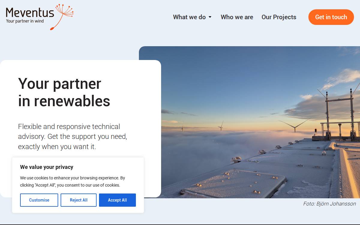 Meventus website preview
