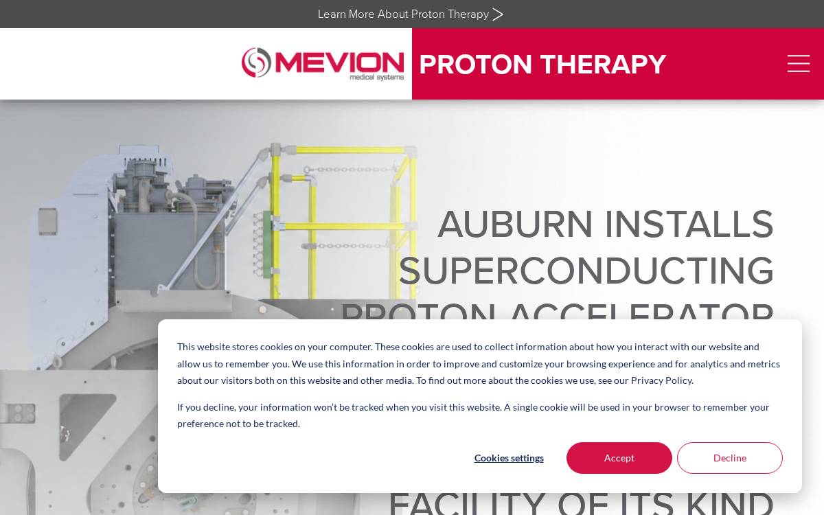 Mevion Medical Systems website preview