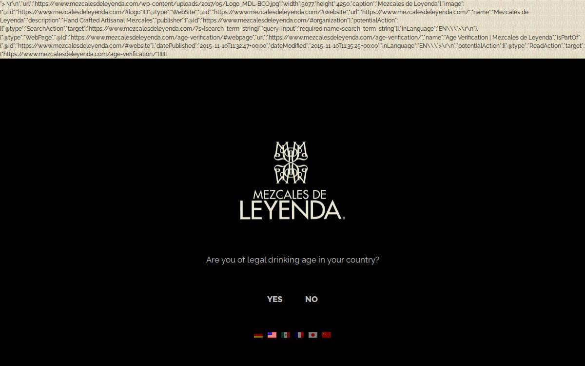 Mezcal De Leyendas website preview