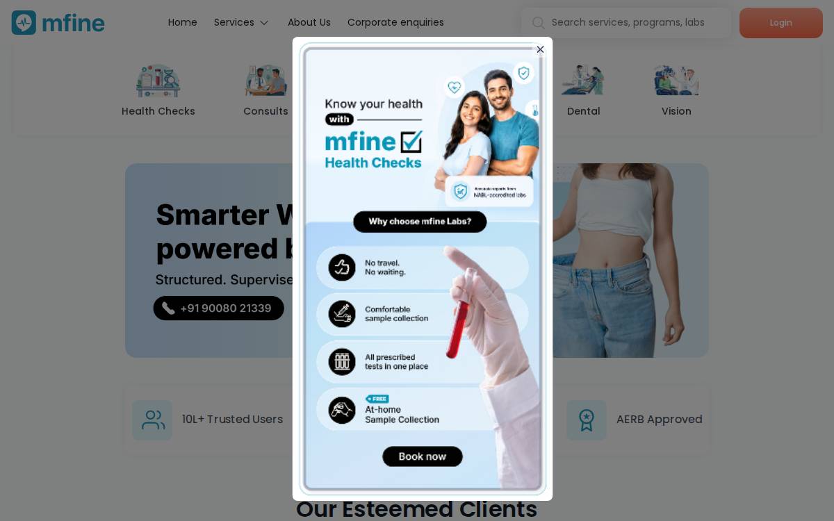 MFine website preview