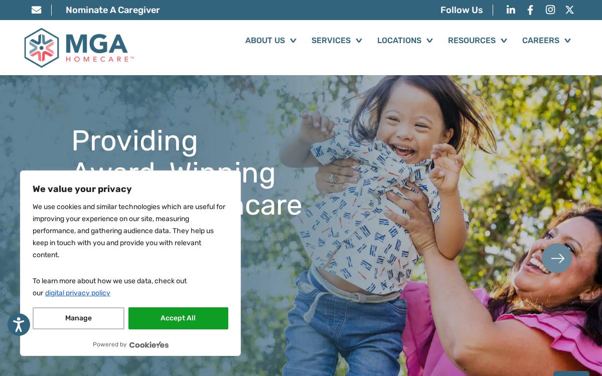 MGA Homecare website preview