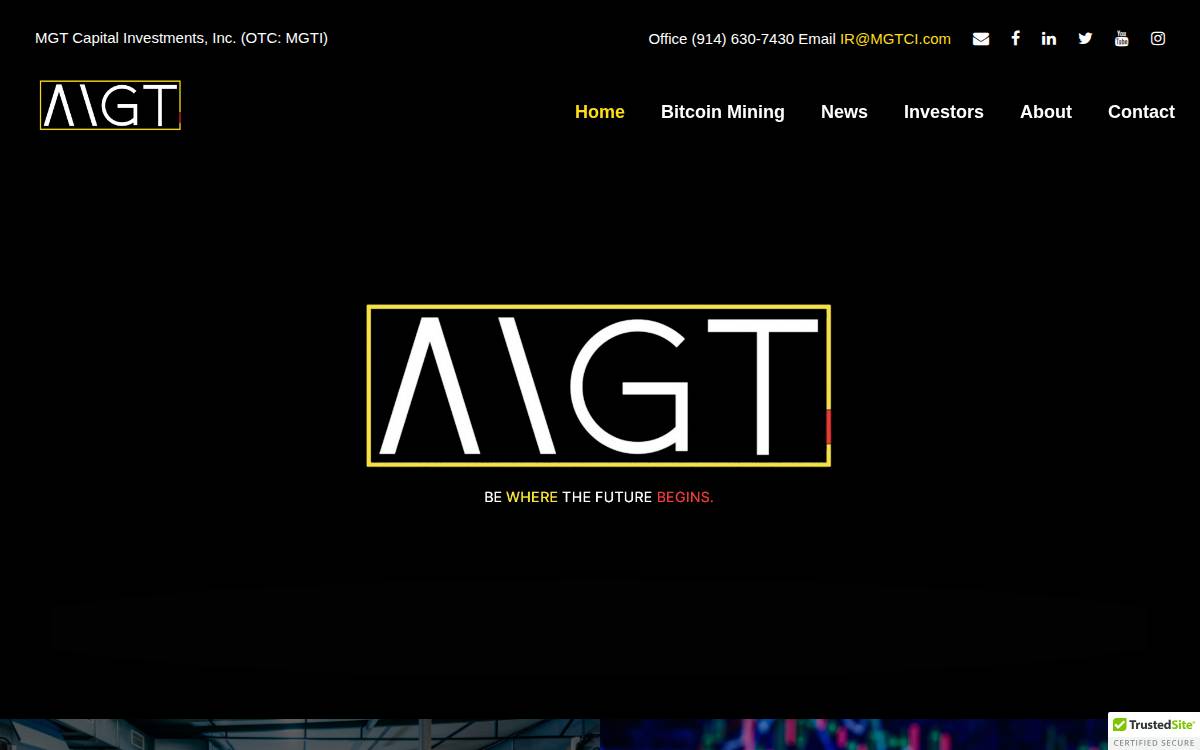 MGT Capital Investments website preview