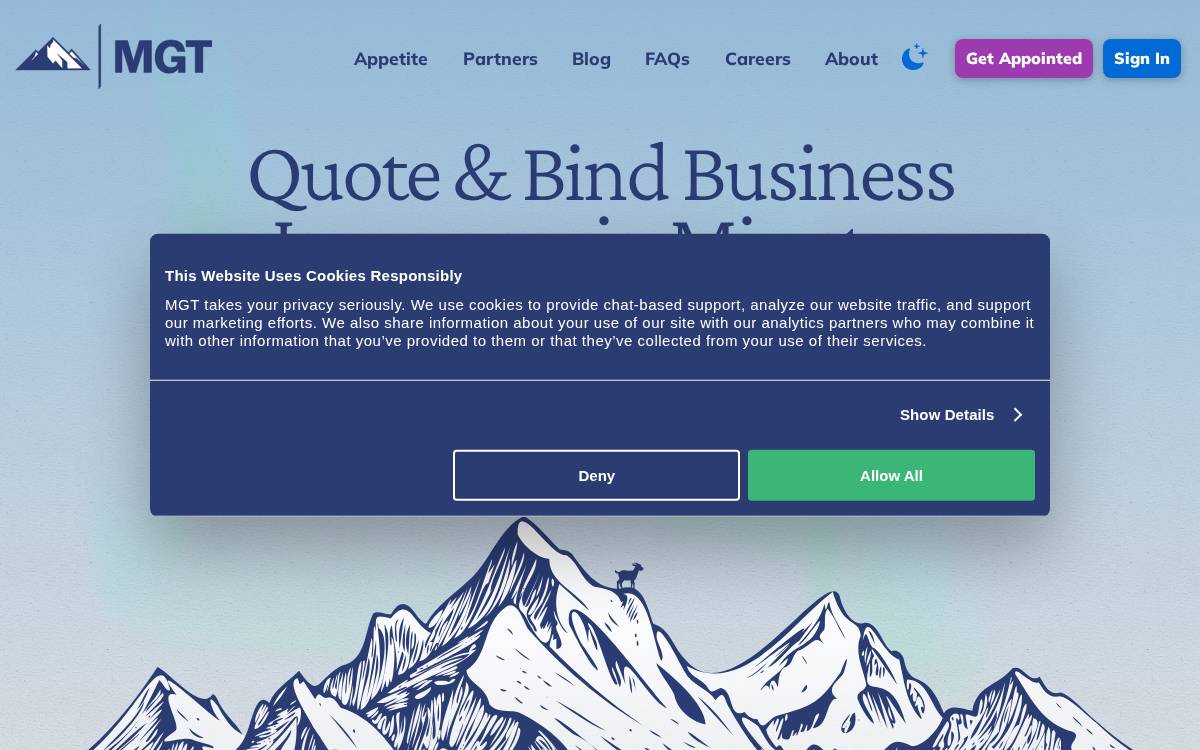 MGT Insurance website preview