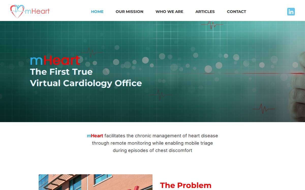 mHeart Healthcare technology Advisor website preview