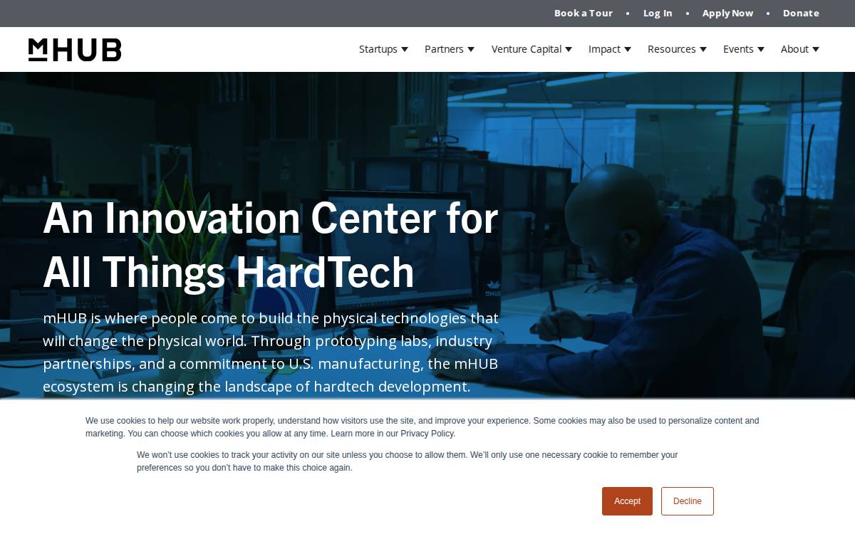 mHUB website preview