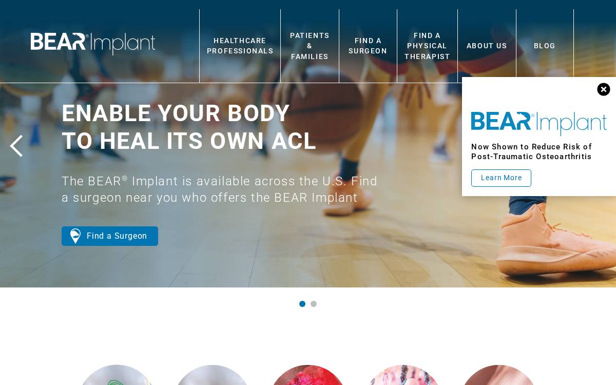 Miach Orthopaedics website preview