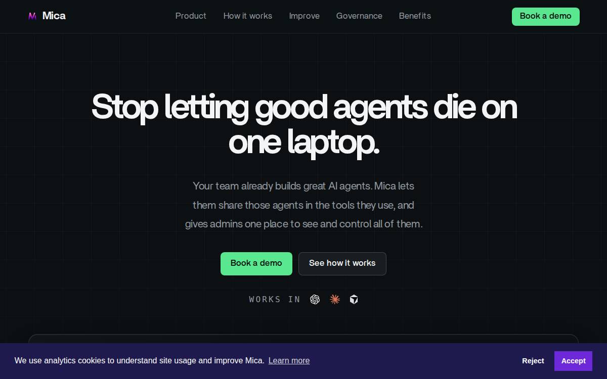 Mica AI website preview