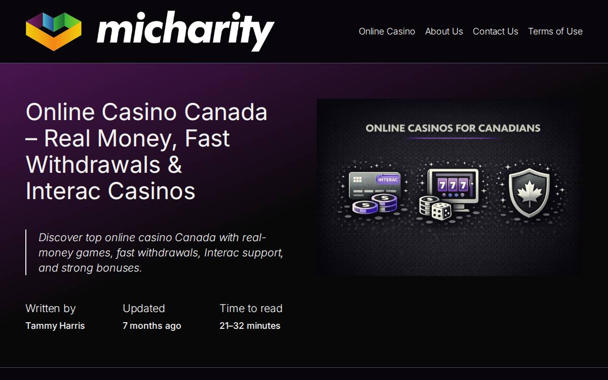 Micharity website preview