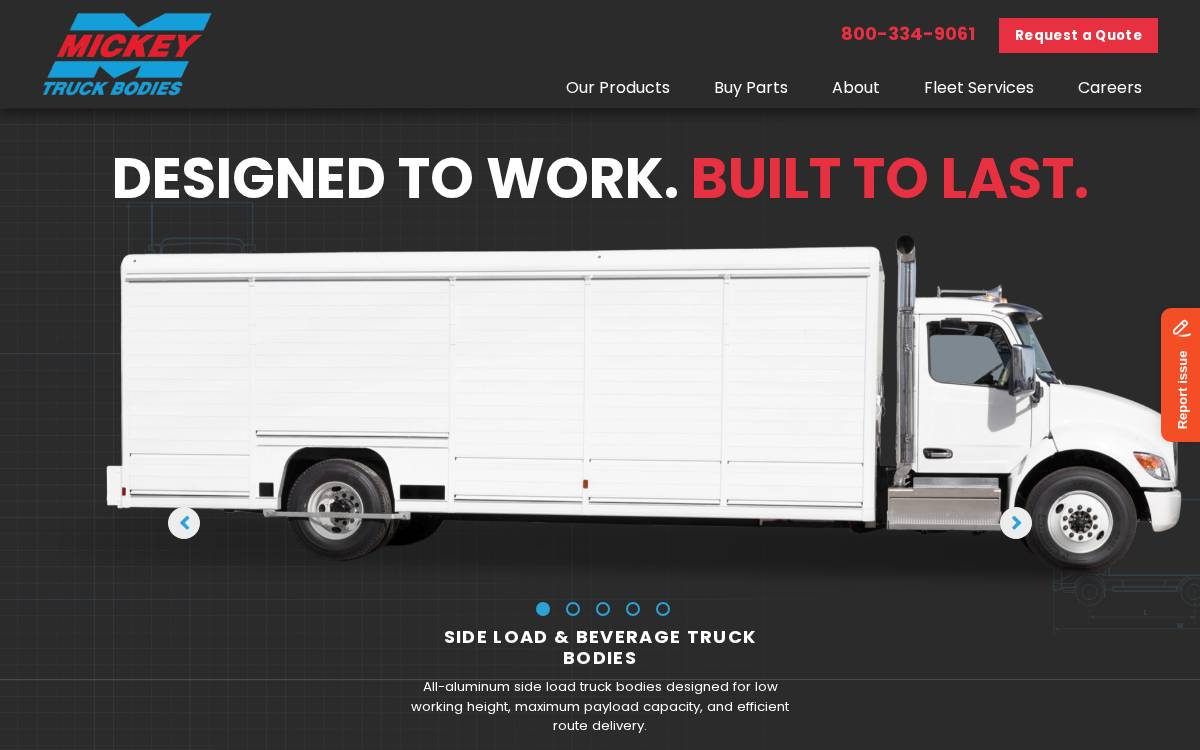 Mickey Truck Bodies website preview