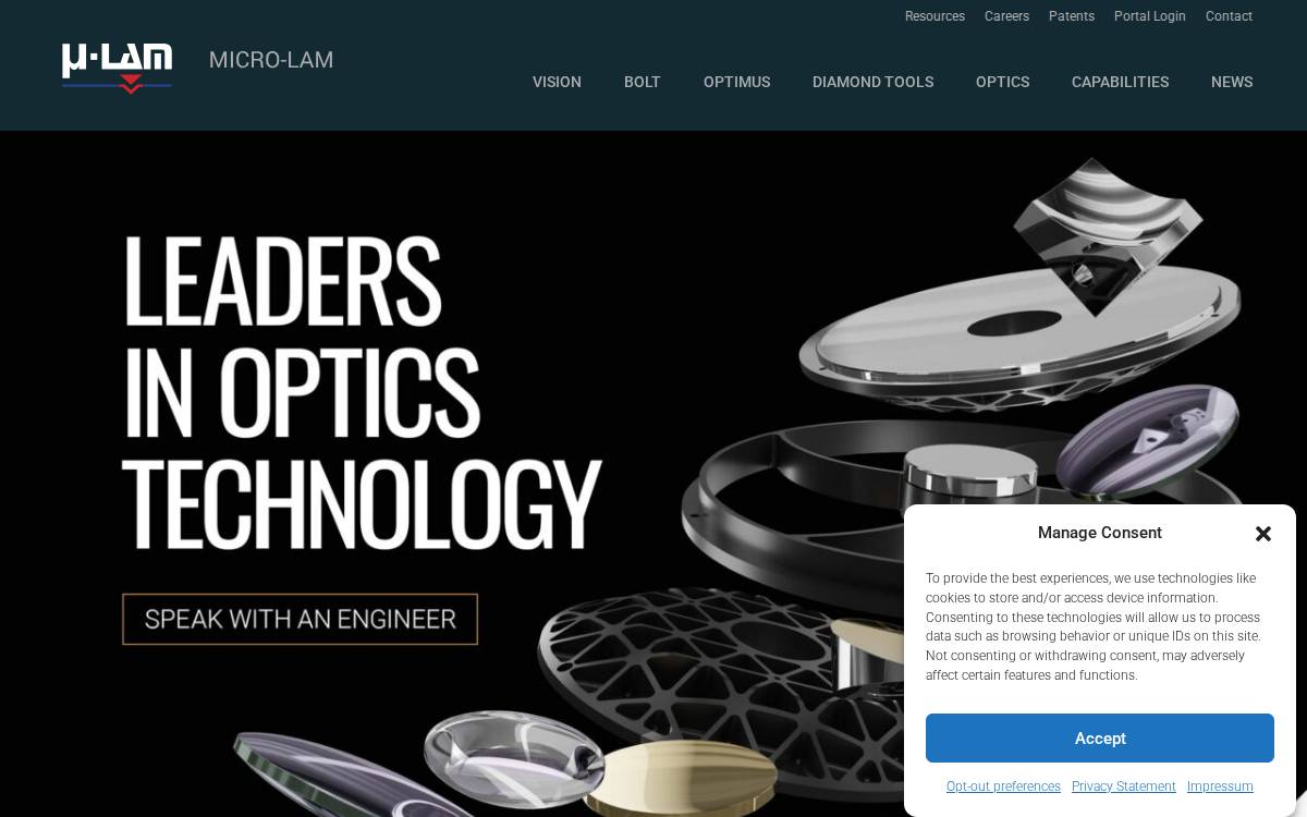Micro-Lam website preview