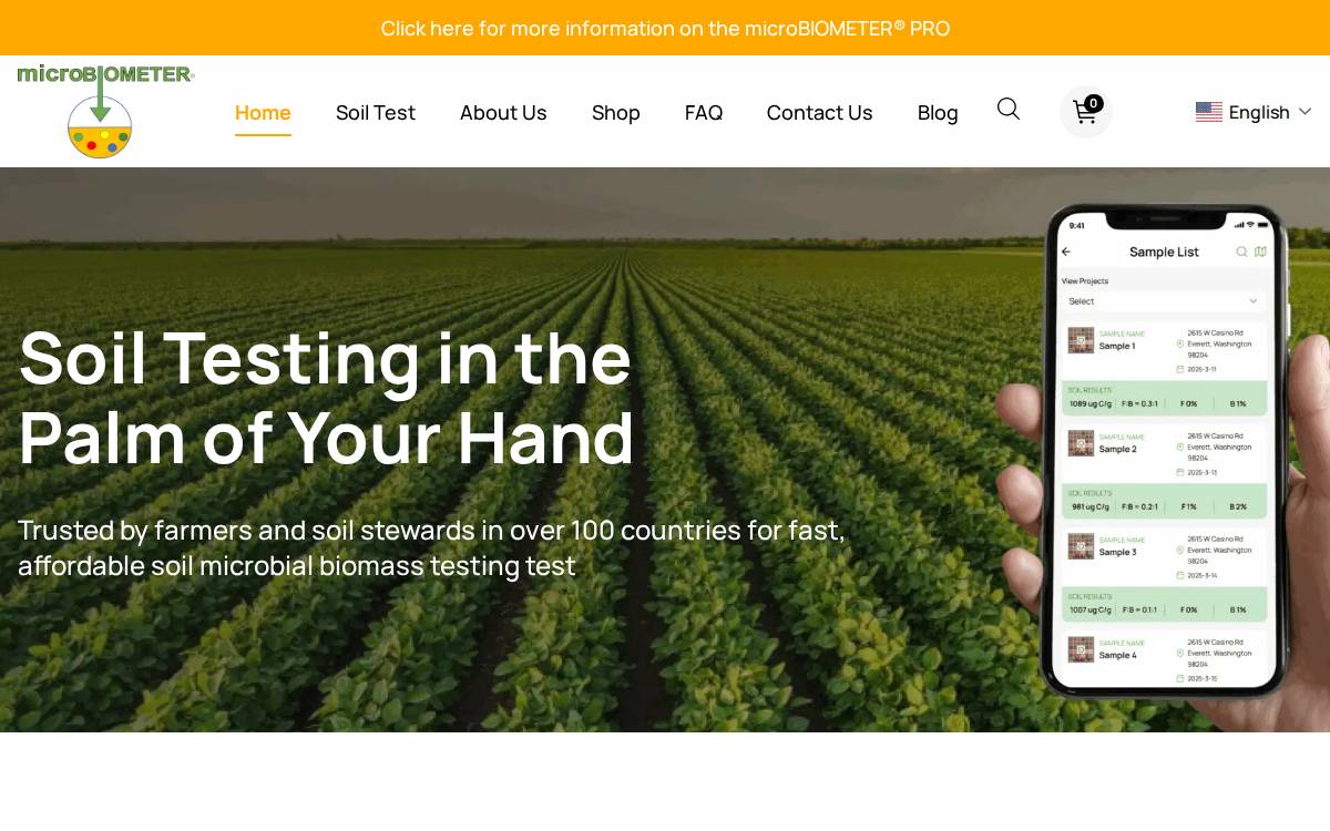 Microbiometer website preview