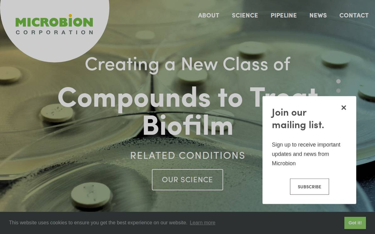 Microbion website preview