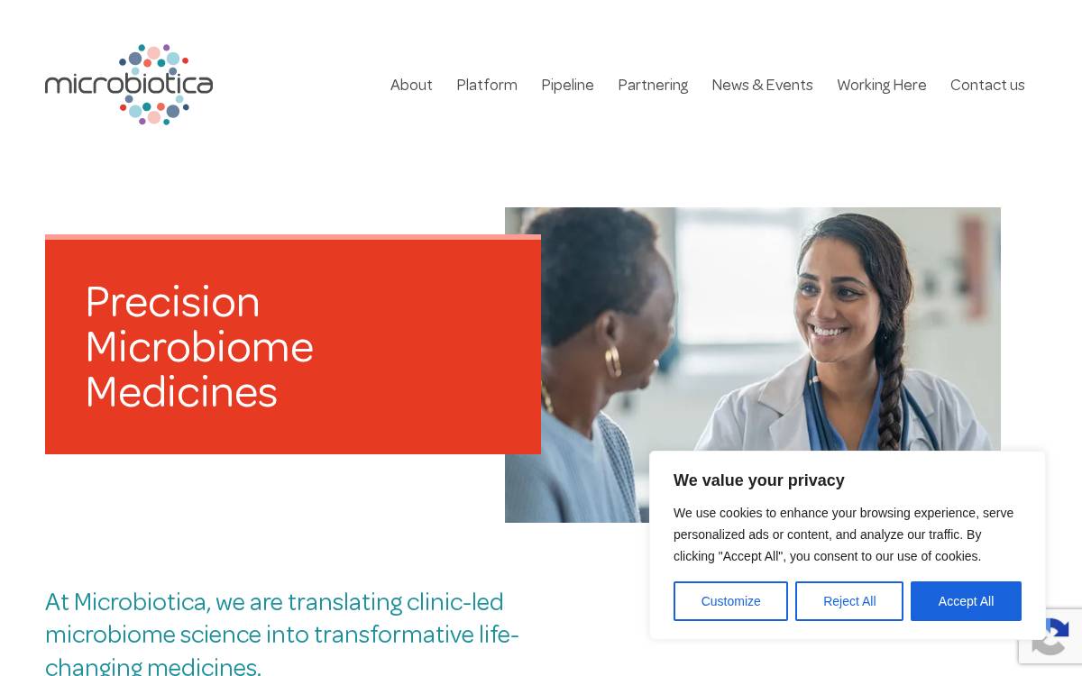 Microbiotica website preview