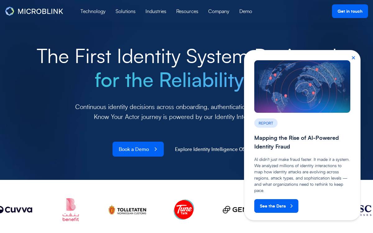 Microblink website preview