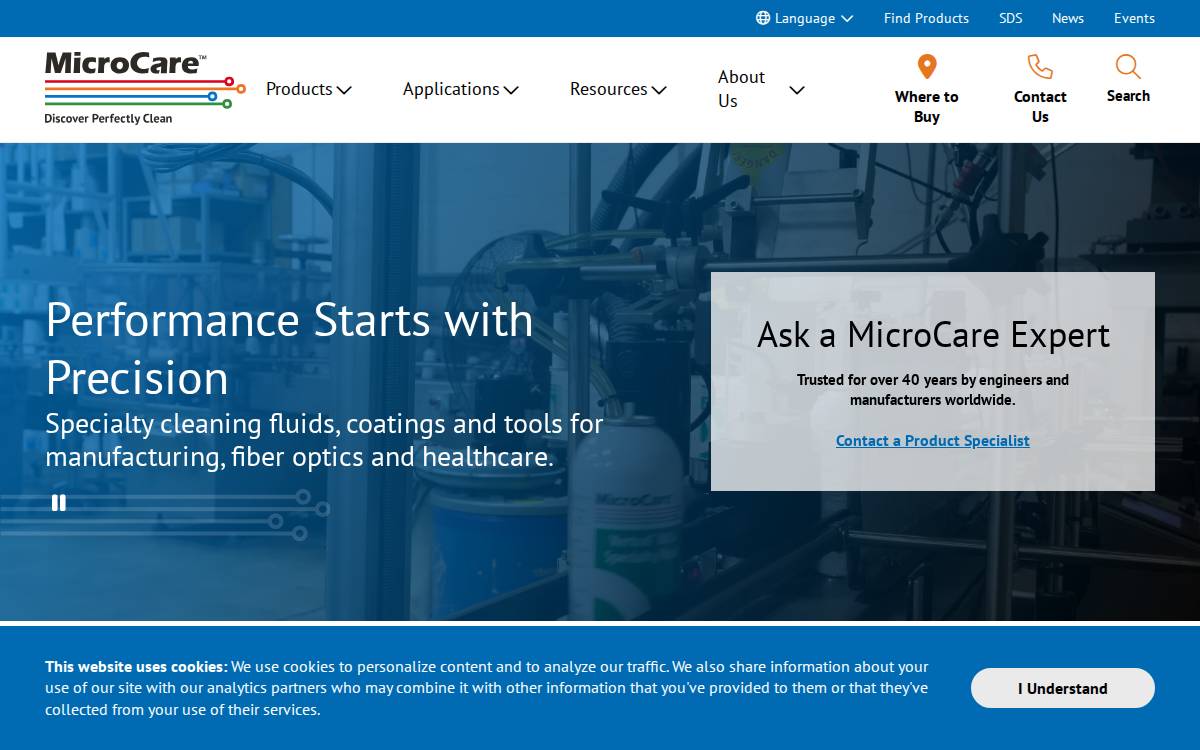 MicroCare website preview