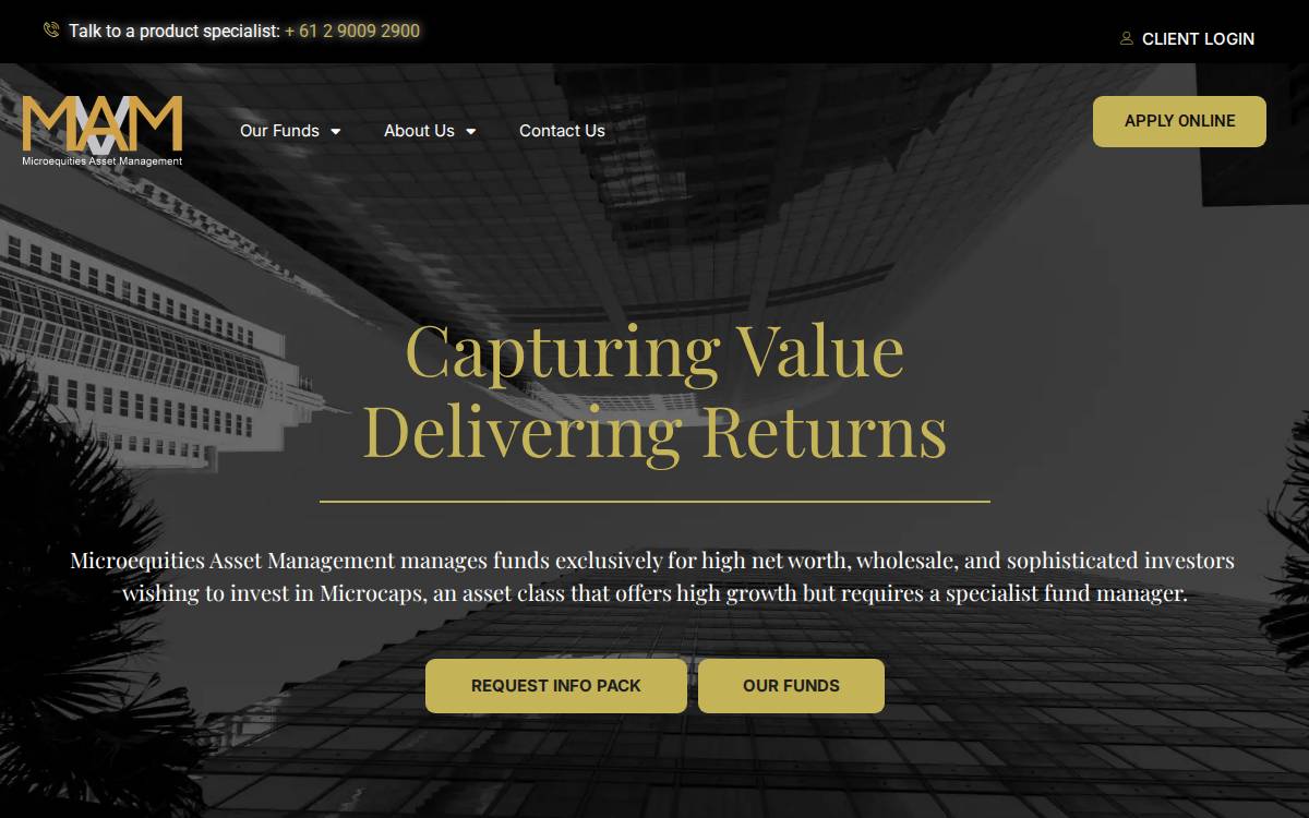 MicroEquities website preview
