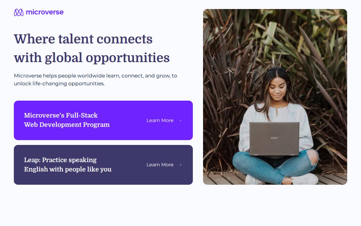 Microverse website preview
