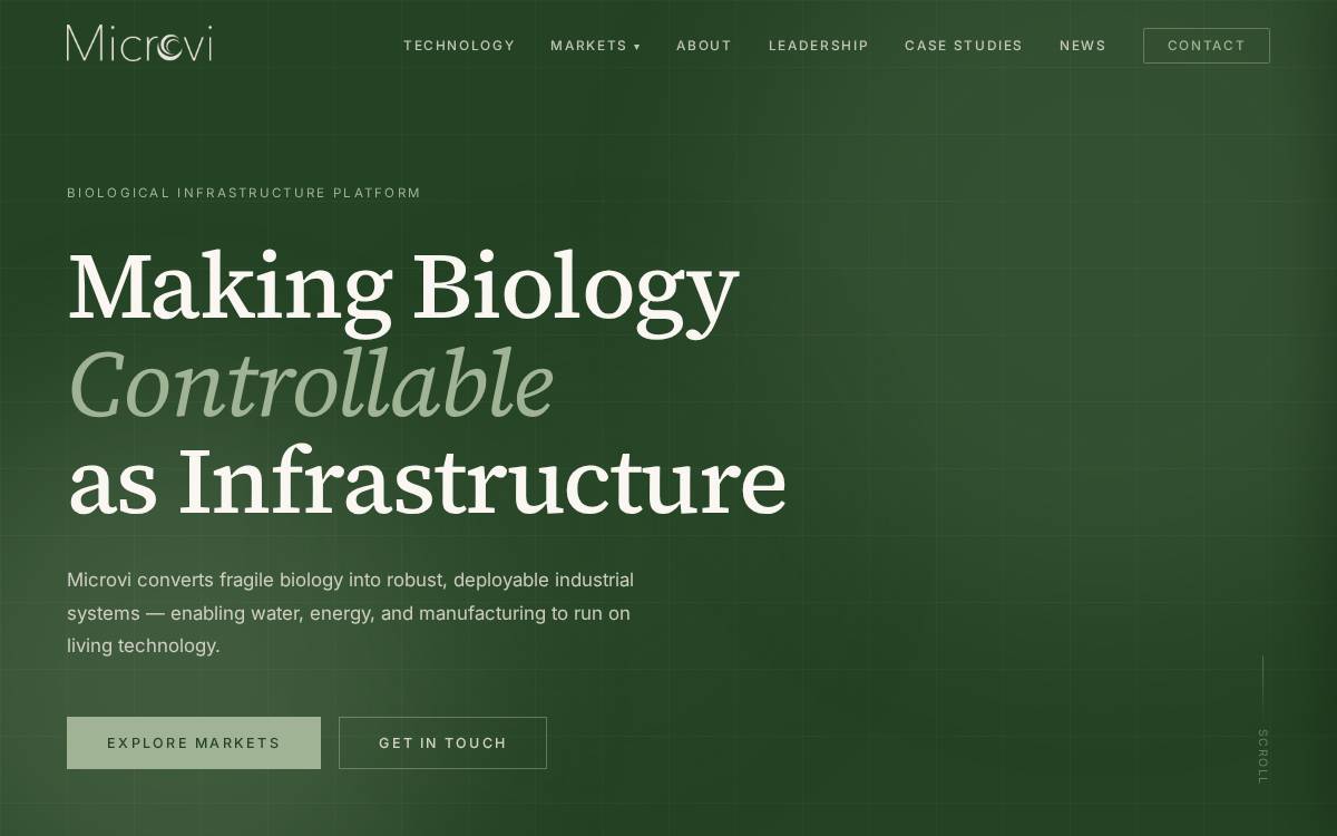 MICROVI BIOTECH, INC. website preview