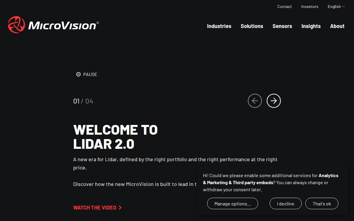 Microvision website preview