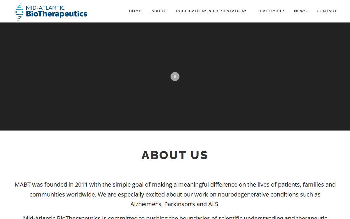 Mid-Atlantic BioTherapeutics website preview