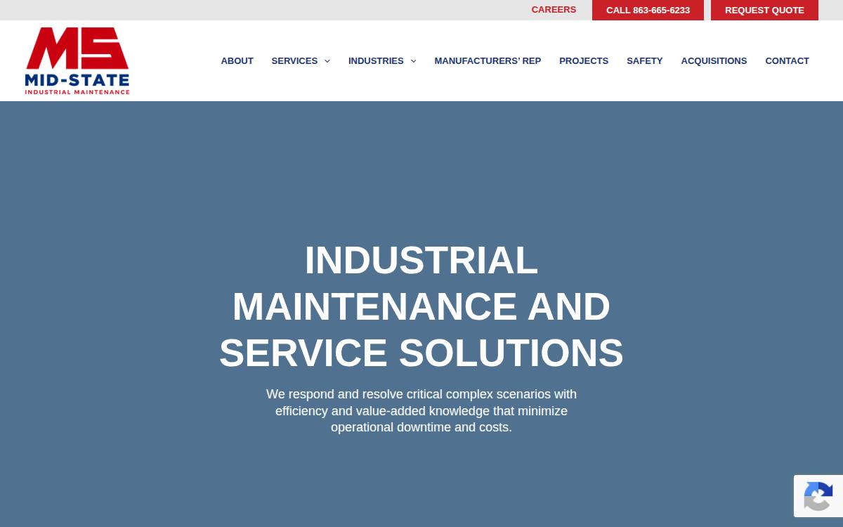 MID-STATE INDUSTRIAL MAINTENANCE website preview