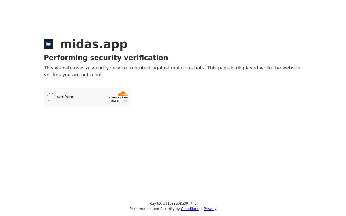 Midas DeFi website preview