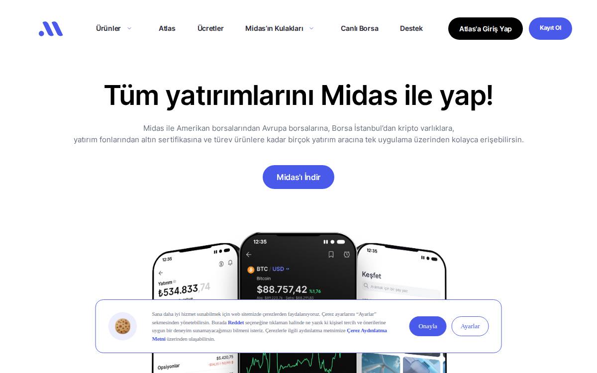 Midas website preview