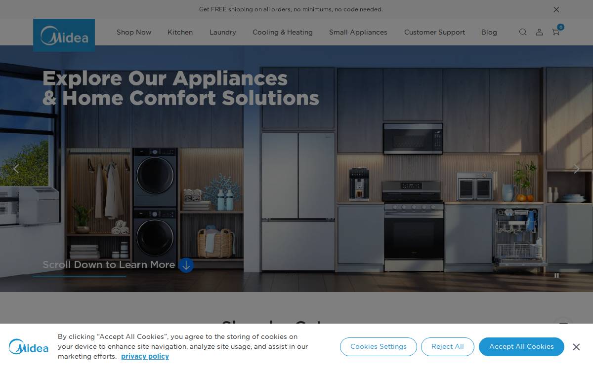 Midea website preview