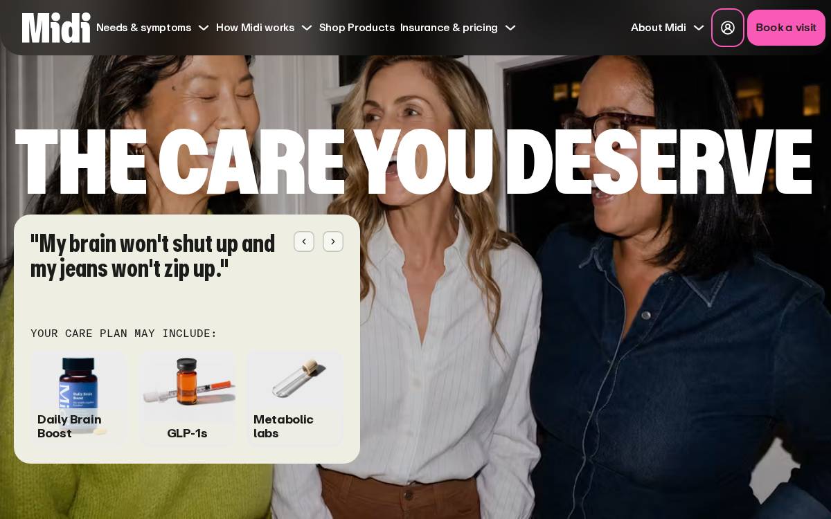 Midi Health website preview