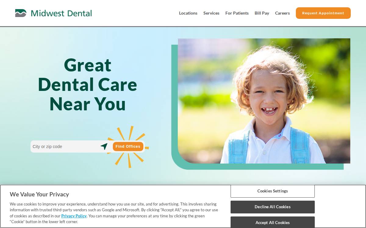 Midwest-Dental.com website preview