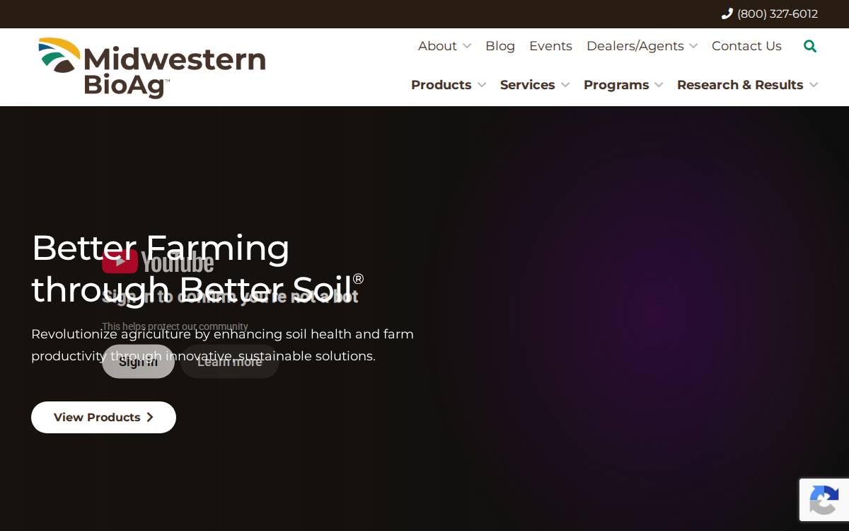 Midwestern Bioag, Inc. website preview